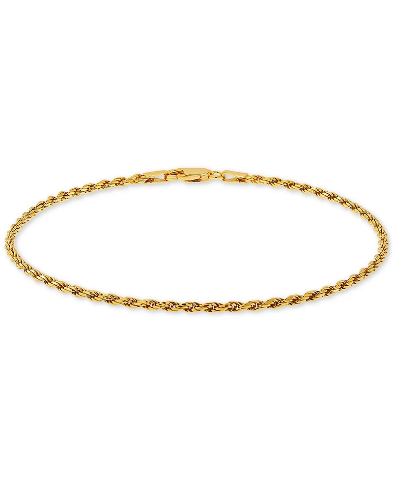 Giani Bernini Rope Chain Ankle Bracelet (2mm) 18k Gold-Plated Sterling Silver or Silver, Created for Macy's