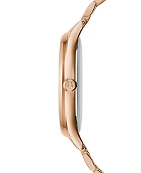 Bulova Women's Classic Diamond-Accent Rose Gold-Tone Stainless Steel Bracelet Watch 36mm