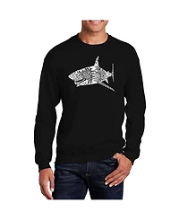 La Pop Art Men's Word Art Species Of Shark Crewneck Sweatshirt