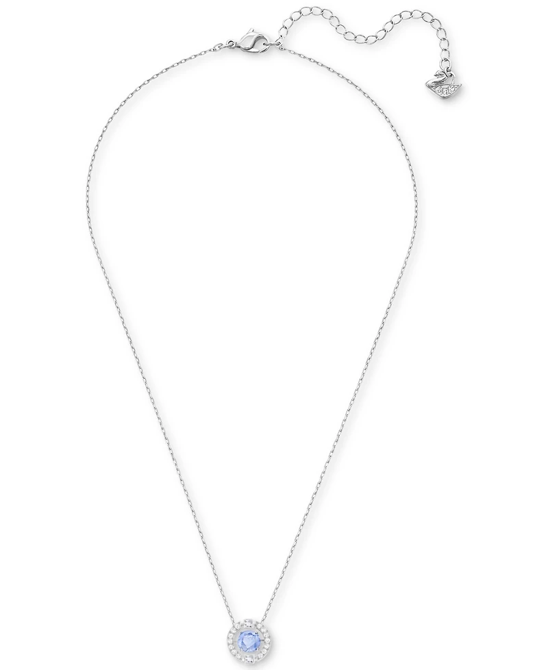 Swarovski Silver-Tone Dancing Crystal Pendant Necklace, 14-7/8" + 2" extender