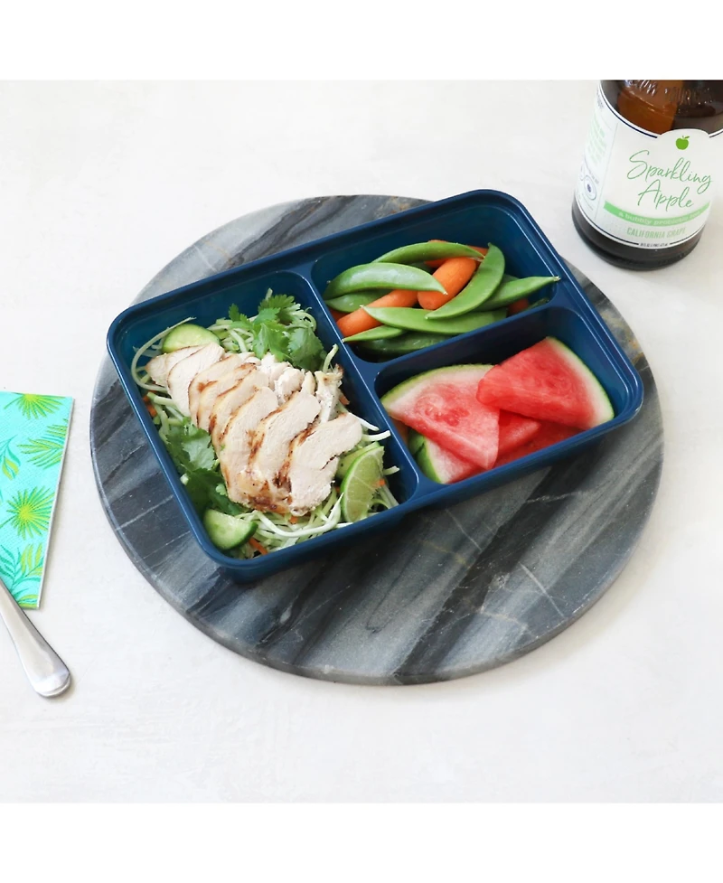 Bentgo Food Prep 3-Compartment Storage Containers, Pack of 10