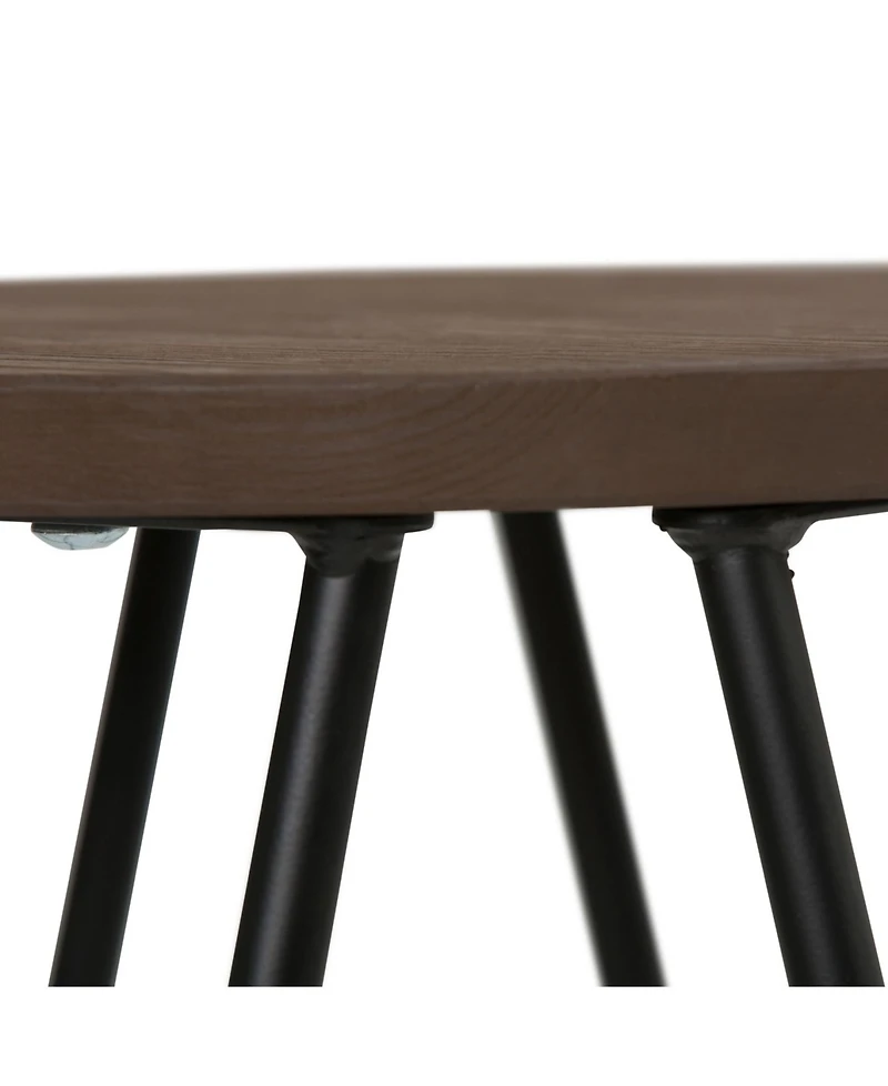 Simpli Home Simeon 26" Metal Counter Height Stool with Wood Seat, Set of 2