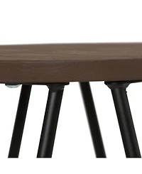 Simpli Home Simeon 26" Metal Counter Height Stool with Wood Seat, Set of 2