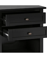 Simpli Home Warm Shaker Solid Wood Bedside Table