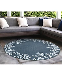 Liora Manne' Carmel Coral Border 7'10" x 7'10" Round Rug
