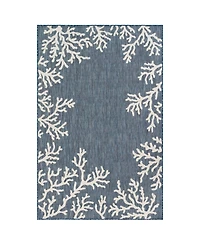 Liora Manne' Carmel Coral Border 3'3" x 4'11" Outdoor Area Rug