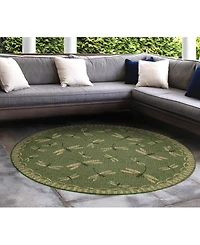 Liora Manne' Carmel Dragonfly 7'10" x 7'10" Round Rug