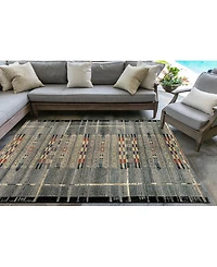 Liora Manne' Marina Tribal Stripe 4'10" x 7'6" Outdoor Area Rug