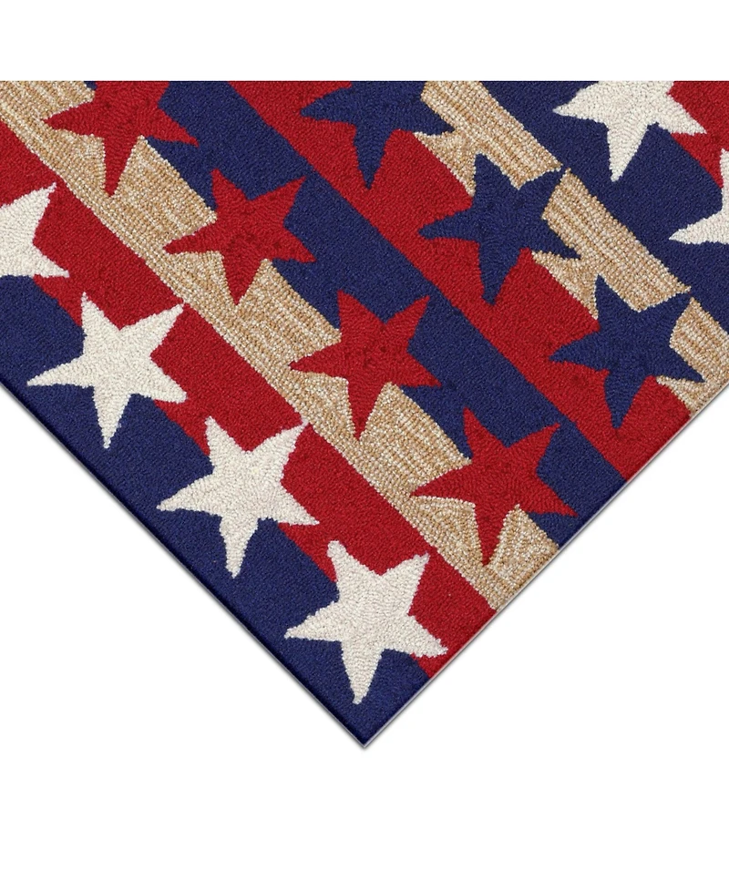 Liora Manne' Frontporch Stars and Stripes Red 2'6" x 4' Outdoor Area Rug