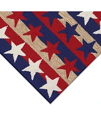 Liora Manne' Frontporch Stars and Stripes Red 2'6" x 4' Outdoor Area Rug