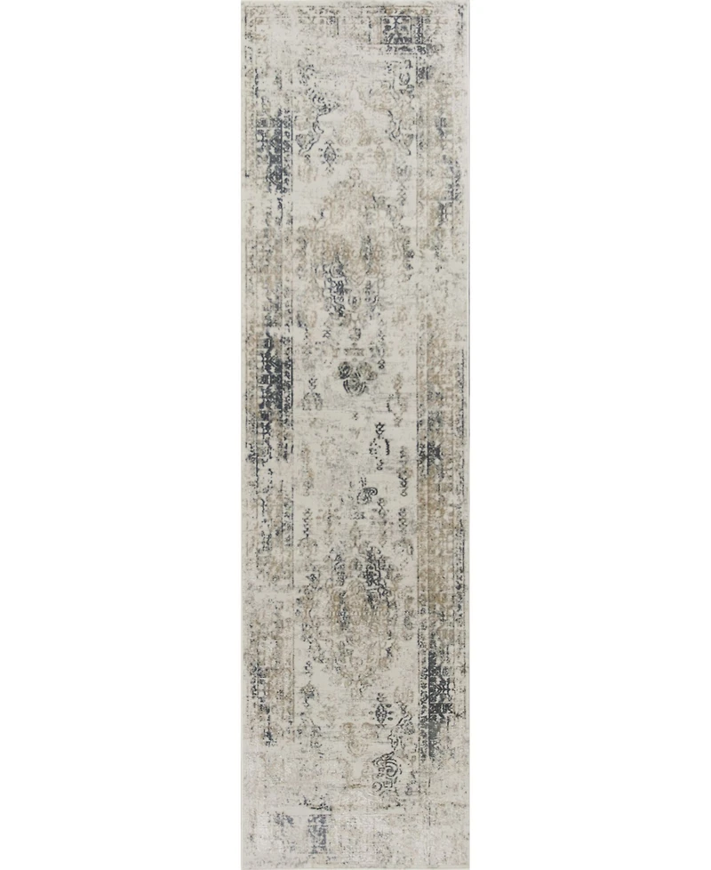 Closeout! Km Home Abbey KL00 Ivory 2'6" x 8' Runner Rug