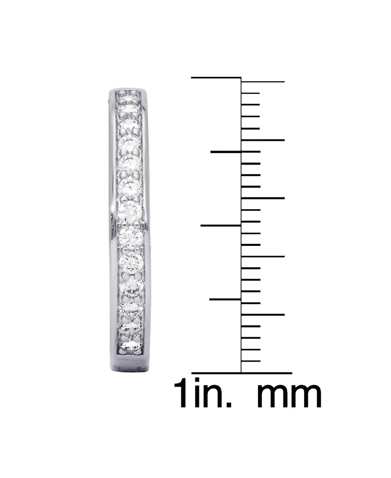 Macy's Cubic Zirconia Pave Round Hoop Earrings