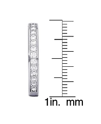 Macy's Cubic Zirconia Pave Round Hoop Earrings
