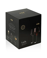JoyJolt Layla Red Wine Glasses, Set of 4