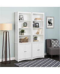Prepac Tall Bookcase with 2 Shaker Doors