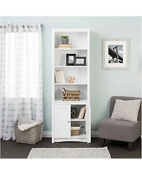 Prepac Tall Bookcase with 2 Shaker Doors