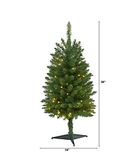 Nearly Natural Slim Mountain Pine Artificial Christmas Tree with Clear Led Lights