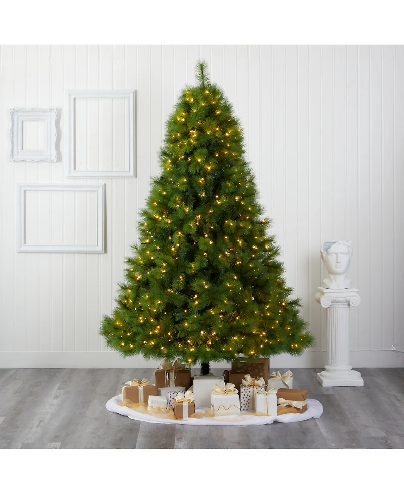 Nearly Natural Scotch Pine Artificial Christmas Tree with 550 Clear Led Lights