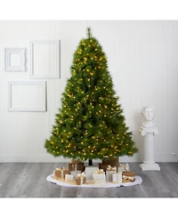 Nearly Natural Scotch Pine Artificial Christmas Tree with 550 Clear Led Lights