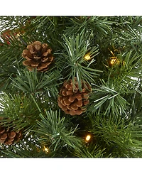 Nearly Natural Fraser Fir "Natural Look" Artificial Christmas Tree with 50 Clear Led Lights, Pinecones, A Burlap Base and 90 Bendable Branches