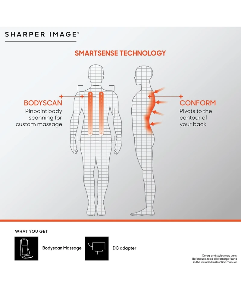Sharper Image Smart-sense Shiatsu Realtouch Chair Pad