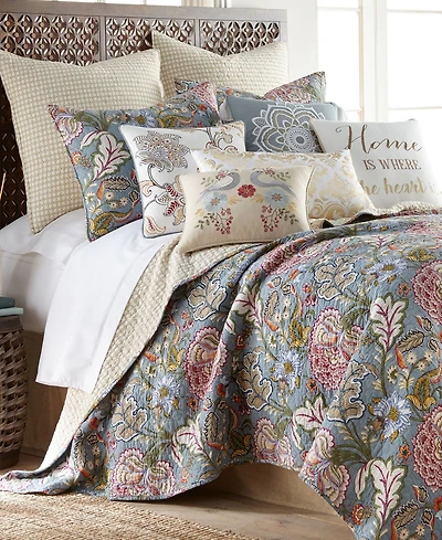 Levtex Angelica Spring Jacobean Floral 3-Pc. Quilt Set