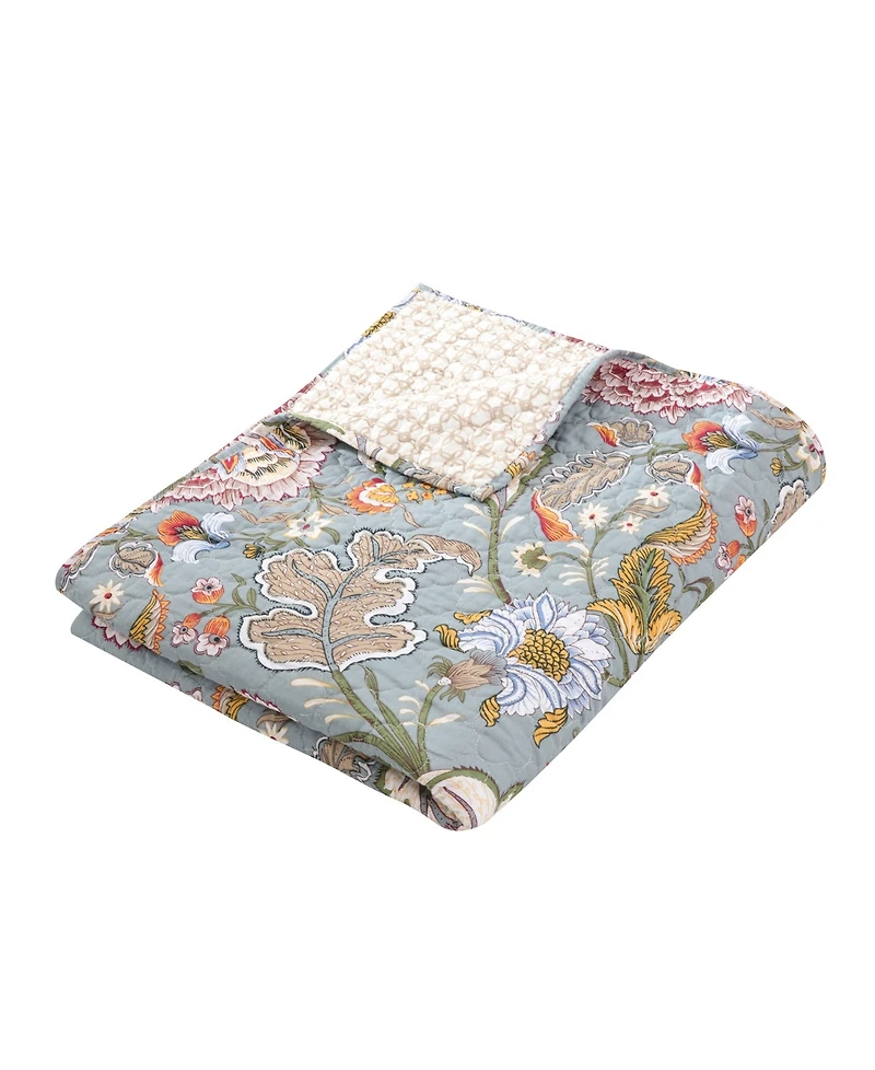 Levtex Angelica Spring Jacobean Floral Quilted Throw, 50" x 60"