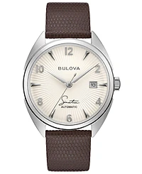 Bulova Men's Frank Sinatra Automatic Brown Leather Strap Watch 39mm