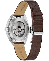 Bulova Men's Frank Sinatra Automatic Brown Leather Strap Watch 39mm