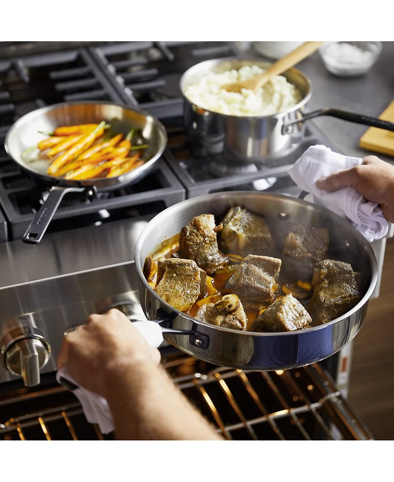 KitchenAid 5-Ply Clad Stainless Steel 10 Piece Cookware Induction Pots and Pans Set