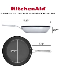 KitchenAid 3-Ply Base Stainless Steel 12" Nonstick Induction Frying Pan