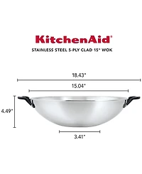 KitchenAid 5-Ply Clad Stainless Steel 15" Induction Wok