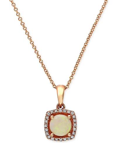 Effy Opal (3/4 ct. t.w.) and Diamond Accent Pendant in 14k Rose Gold