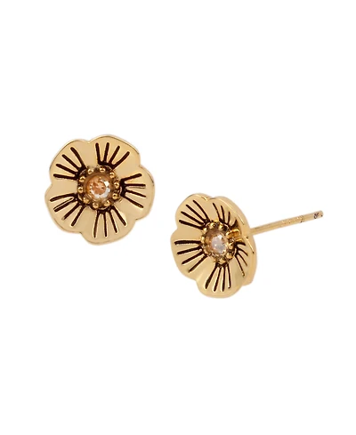 Coach Tea Rose Stud Earrings