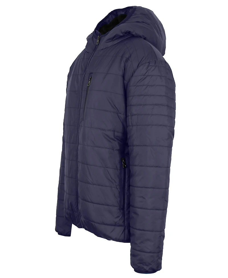 Galaxy By Harvic Men's Sherpa Lined Hooded Puffer Jacket