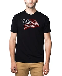 La Pop Art Men's Premium Word Art American Wars Tribute Flag T-shirt