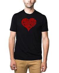 La Pop Art Men's Premium Word All You Need Is Love T-shirt