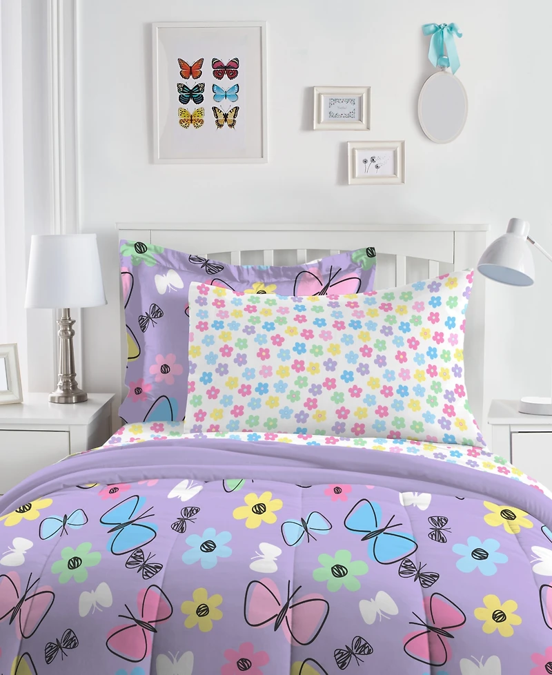 Dream Factory Kids Sweet Butterfly Comforter Set, Twin