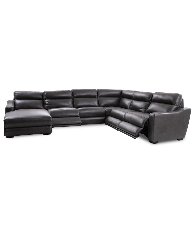 Gabrine -Pc. Leather Sectional with Power Headrests and Chaise