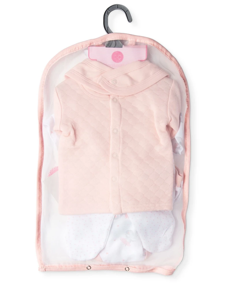 Rock-a-Bye Baby Boutique Baby Girls Ballerina Mouse 9 Piece Quilted Layette Gift Set