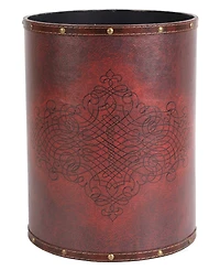 Vintiquewise Faux Leather Antique Design Waste Bin