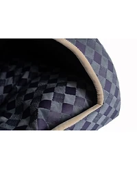 Armarkat Cat Bed C65HHG/Ls For Indoor Cats, Purple Gray Combo Checkered Pattern With Removable Washable Cushioned Pillow