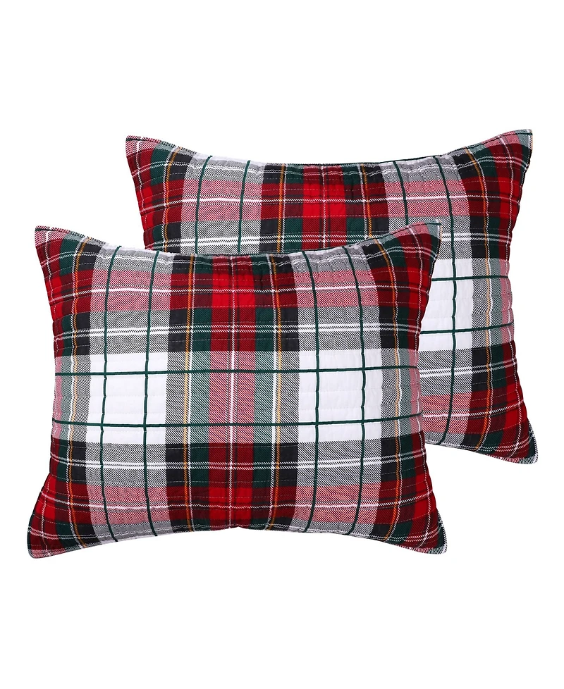 Levtex Spencer Red Plaid Quilted 2-Pc. Sham Set