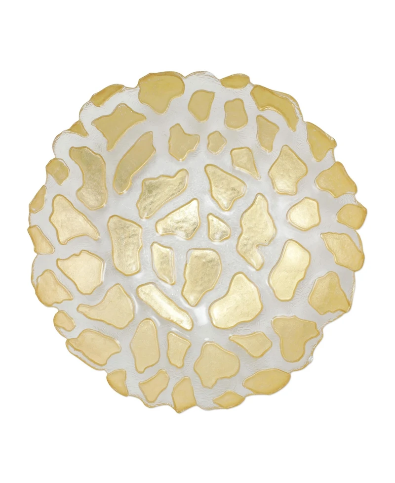 Vietri Rufolo Glass Gold Giraffe Medium Shallow Bowl