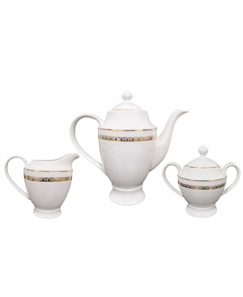 Lorren Home Trends New Bone China 57 Piece Dinnerware Set, Service for 8