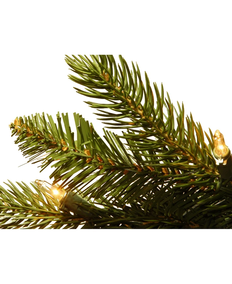 National Tree 7.5' Feel Real Grande Fir Pencil Slim Hinged Tree with 350 Clear Lights