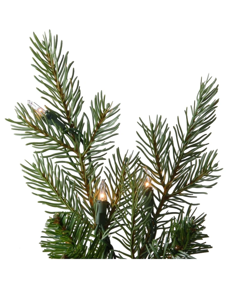 National Tree Company 9' "Feel Real" Nordic Spruce Medium Hinged Tree with 1100 Clear Lights