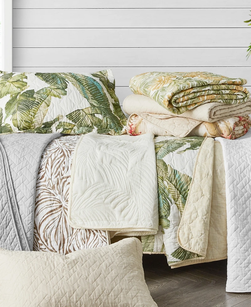 Tommy Bahama Home Fiesta Palms Cotton Reversible 3 Piece Quilt Set