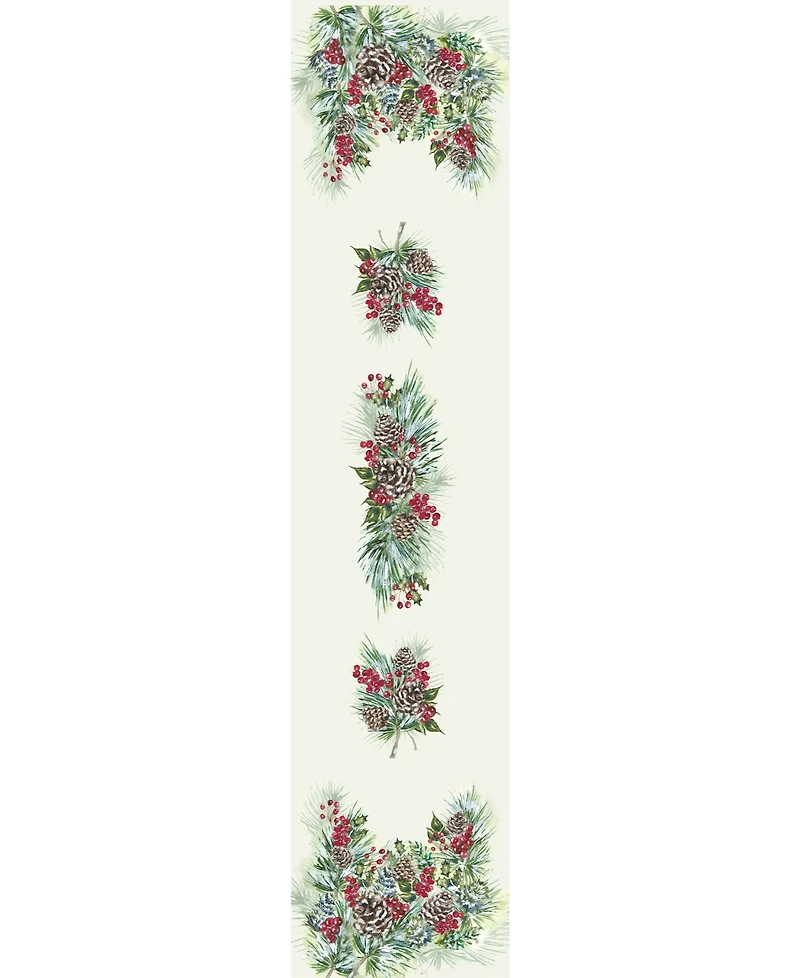 Laural Home Winter Garland Table Runner - 13"x 90"