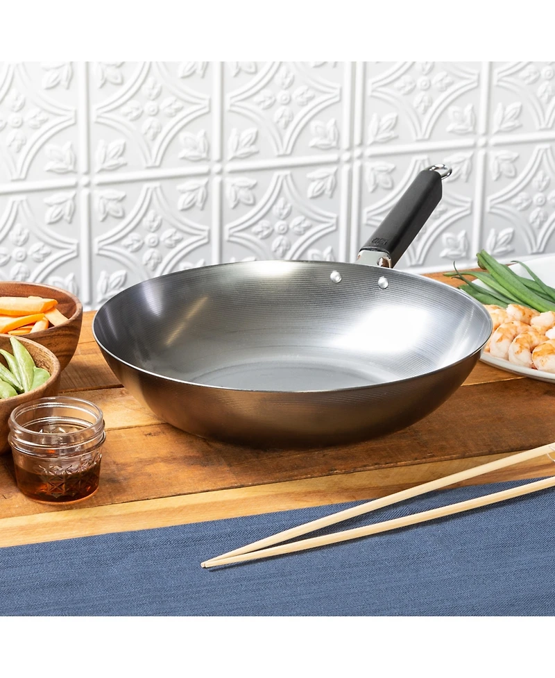 Joyce Chen Professional Series 12" Carbon Steel Stir Fry Pan with Phenolic Handle